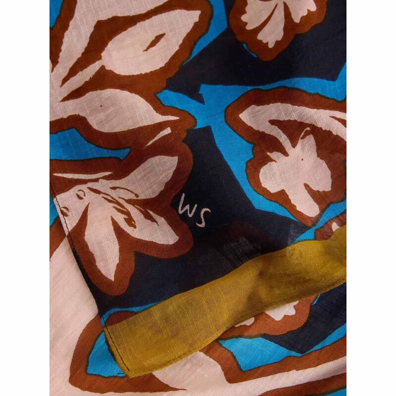 White Stuff Abstract Leaf Print Scarf image number 2